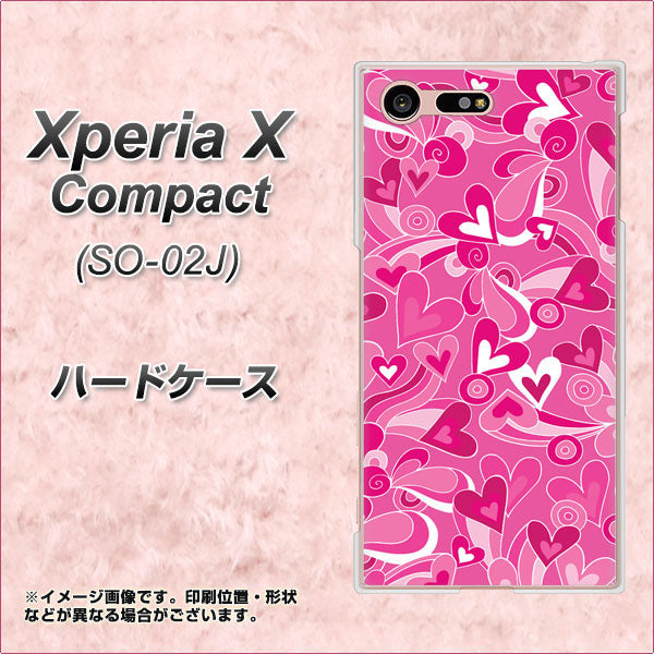 docomo エクスペリアXコンパクト SO-02J 高画質仕上げ 背面印刷 ハードケース【383 ピンクのハート】