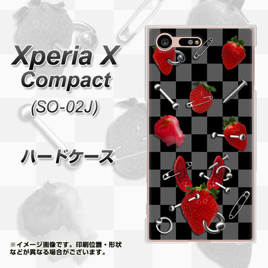 docomo エクスペリアXコンパクト SO-02J 高画質仕上げ 背面印刷 ハードケース【AG833 苺パンク（黒）】