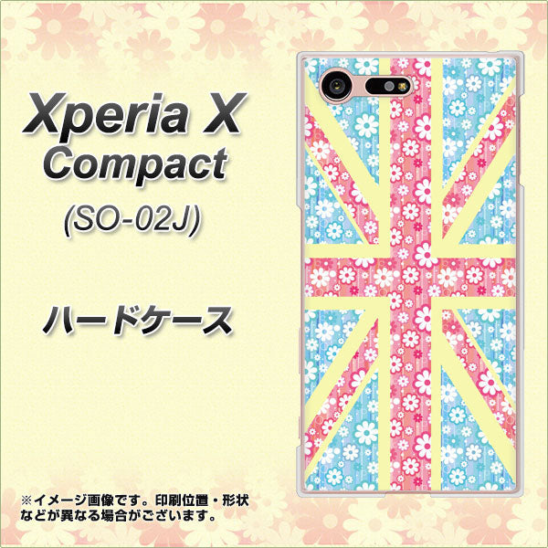 docomo エクスペリアXコンパクト SO-02J 高画質仕上げ 背面印刷 ハードケース【EK895 ユニオンジャックパステルフラワー】
