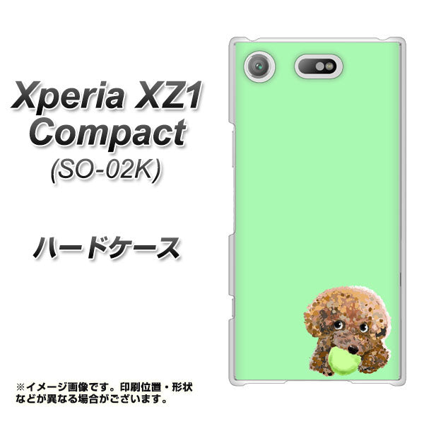 docomo エクスペリアXZ1 コンパクトSO-02K 高画質仕上げ 背面印刷 ハードケース【YJ055 トイプードル＆ボール（グリーン）】