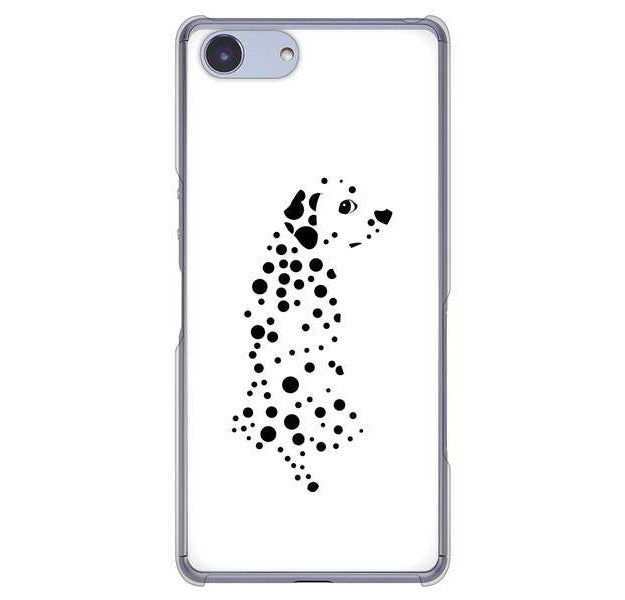 Xperia Ace SO-02L docomo 高画質仕上げ 背面印刷 ハードケース 【1038 振り向くダルメシアン（WH）】