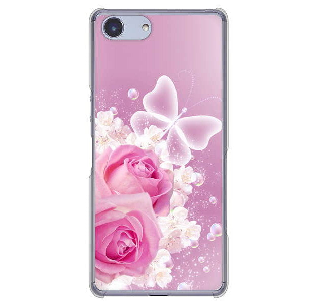Xperia Ace SO-02L docomo 高画質仕上げ 背面印刷 ハードケース ロマンチックなバラ