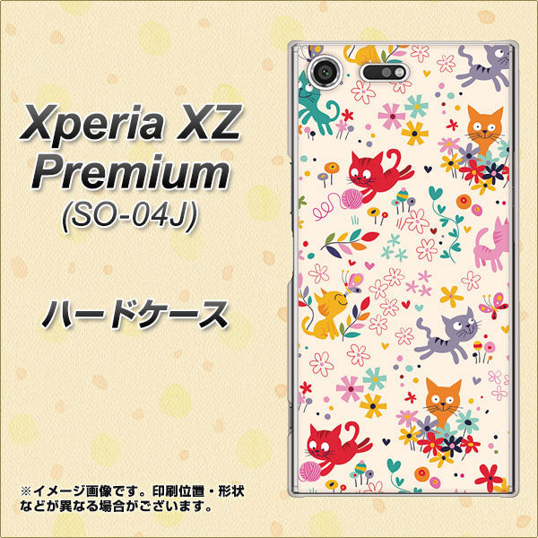 docomo エクスペリア XZ プレミアム SO-04J 高画質仕上げ 背面印刷 ハードケース【693 ネコのあそび場】