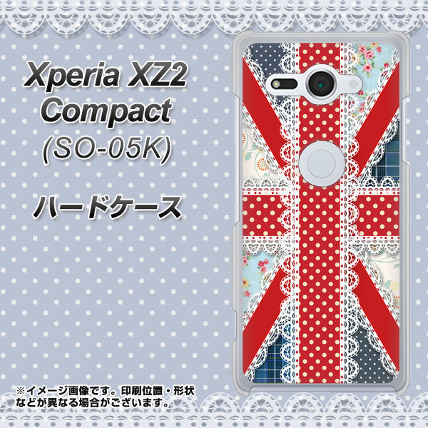 docomo エクスペリア XZ2 コンパクト SO-05K 高画質仕上げ 背面印刷 ハードケース【SC805 ユニオンジャック レース】