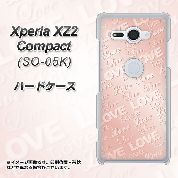 docomo エクスペリア XZ2 コンパクト SO-05K 高画質仕上げ 背面印刷 ハードケース【SC841 エンボス風LOVEリンク（ローズピンク）】