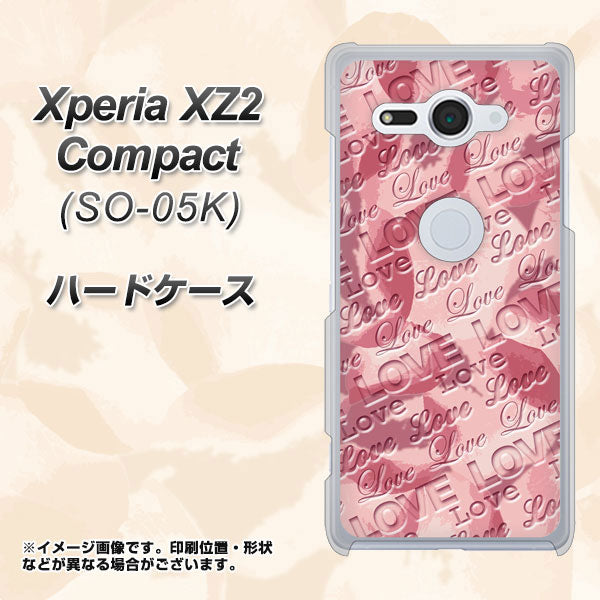 docomo エクスペリア XZ2 コンパクト SO-05K 高画質仕上げ 背面印刷 ハードケース【SC844 フラワーヴェルニLOVE（ローズヴェルール）】