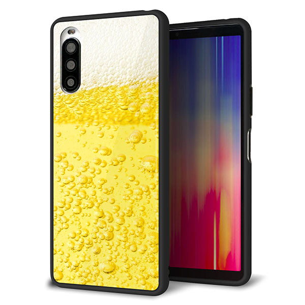 docomo エクスペリア10 II SO-41A 強化ガラス＆TPUスマホケース ガラプリ【450 生ビール】