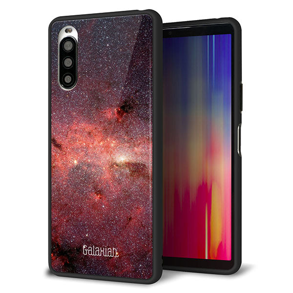 docomo エクスペリア10 II SO-41A 強化ガラス＆TPUスマホケース ガラプリ【KM923 Galaxias Red】