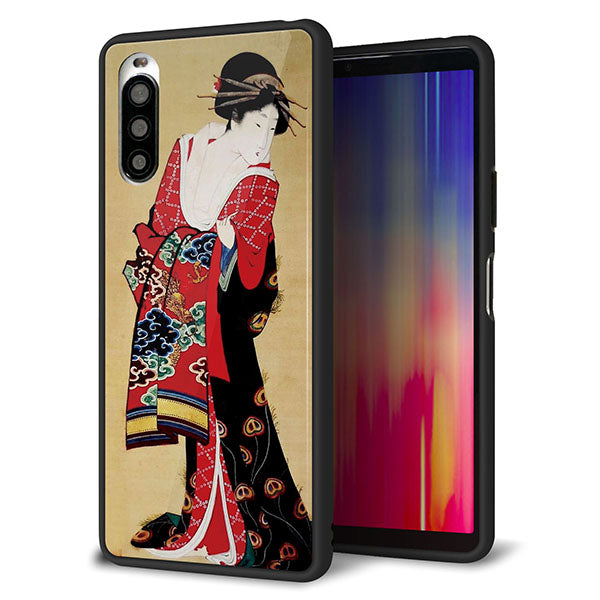 docomo エクスペリア10 II SO-41A 強化ガラス＆TPUスマホケース ガラプリ【MA965 花魁 A】