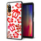 docomo エクスペリア10 II SO-41A 強化ガラス＆TPUスマホケース ガラプリ【SC881 ハワイアンアロハホヌ（レッド）】
