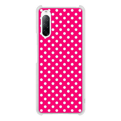 Xperia 10 II SO-41A docomo 高画質仕上げ 背面印刷 ハードケース シンプル柄（水玉）