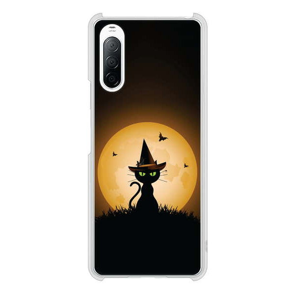 Xperia 10 II SO-41A docomo 高画質仕上げ 背面印刷 ハードケース 夜とネコ