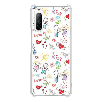 Xperia 10 II SO-41A docomo 高画質仕上げ 背面印刷 ハードケース カップル＆ファミリー