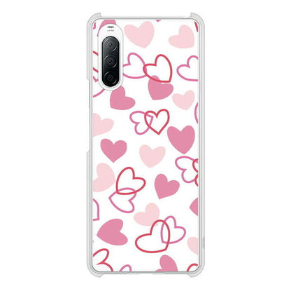 Xperia 10 II SO-41A docomo 高画質仕上げ 背面印刷 ハードケース ハートがいっぱい