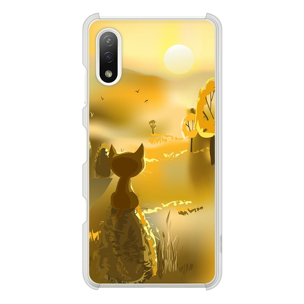 Xperia Ace II SO-41B docomo 高画質仕上げ 背面印刷 ハードケース 【400 たそがれの猫】