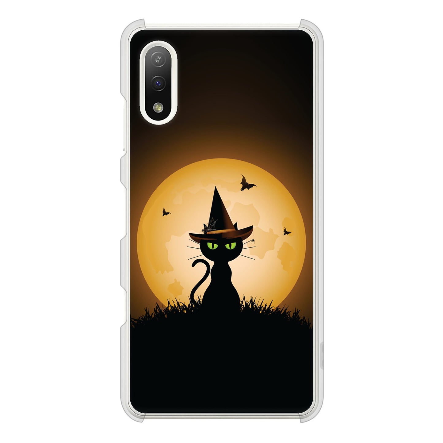 Xperia Ace II SO-41B docomo 高画質仕上げ 背面印刷 ハードケース 夜とネコ
