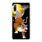 Xperia Ace II SO-41B docomo 高画質仕上げ 背面印刷 ハードケース 月とタイガー