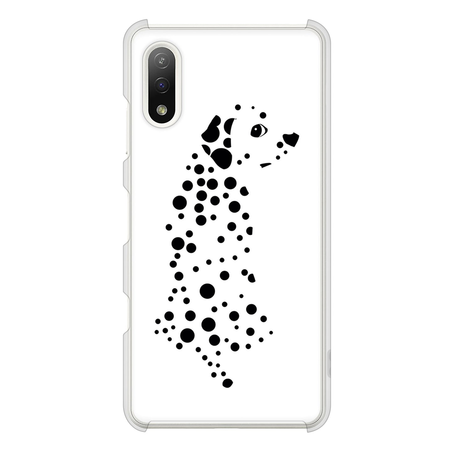 Xperia Ace II SO-41B docomo 高画質仕上げ 背面印刷 ハードケース 【1038 振り向くダルメシアン（WH）】
