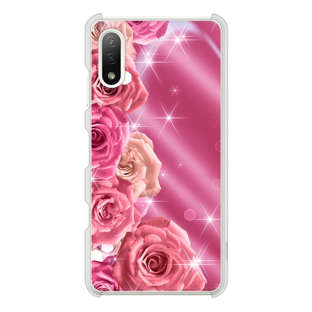 Xperia Ace II SO-41B docomo 高画質仕上げ 背面印刷 ハードケース 【1182 ピンクの薔薇に誘われて】