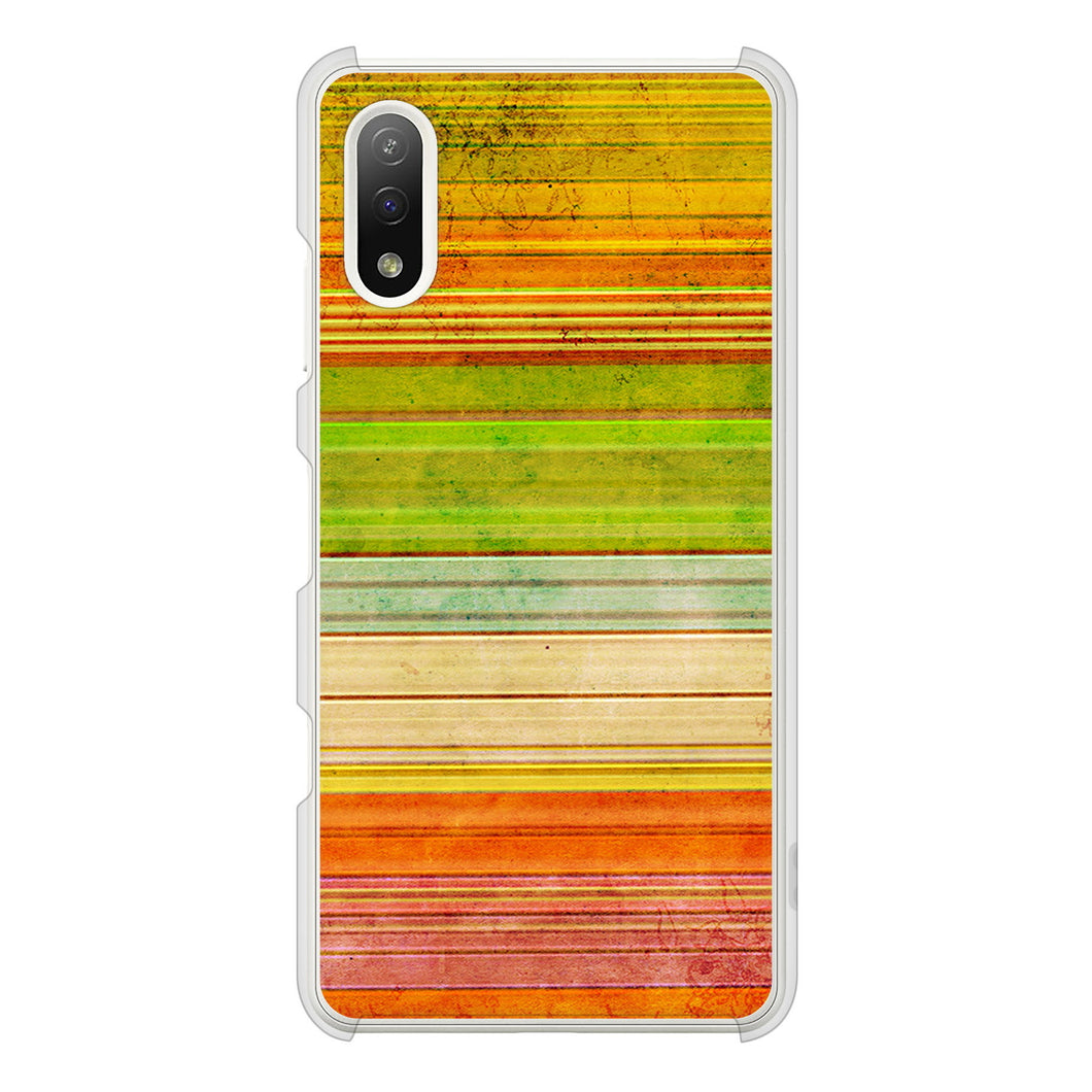 Xperia Ace II SO-41B docomo 高画質仕上げ 背面印刷 ハードケース 【1324 ビンテージボーダー（色彩）】