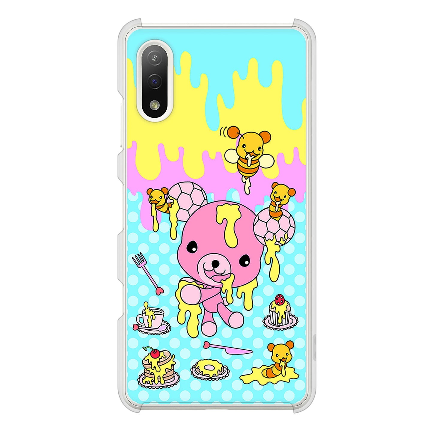 Xperia Ace II SO-41B docomo 高画質仕上げ 背面印刷 ハードケース むかいあぐる ハニベア
