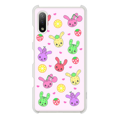 Xperia Ace II SO-41B docomo 高画質仕上げ 背面印刷 ハードケース むかいあぐる フルーツうさぎのブルーラビッツ
