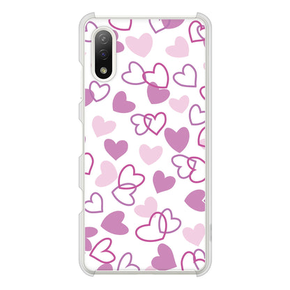 Xperia Ace II SO-41B docomo 高画質仕上げ 背面印刷 ハードケース ハートがいっぱい
