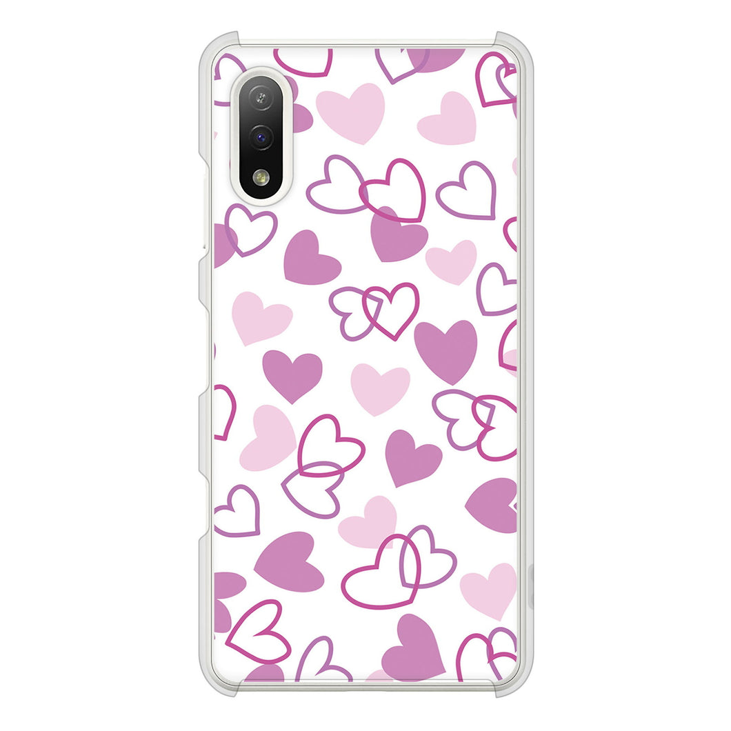 Xperia Ace II SO-41B docomo 高画質仕上げ 背面印刷 ハードケース ハートがいっぱい