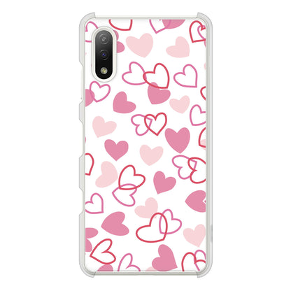Xperia Ace II SO-41B docomo 高画質仕上げ 背面印刷 ハードケース ハートがいっぱい