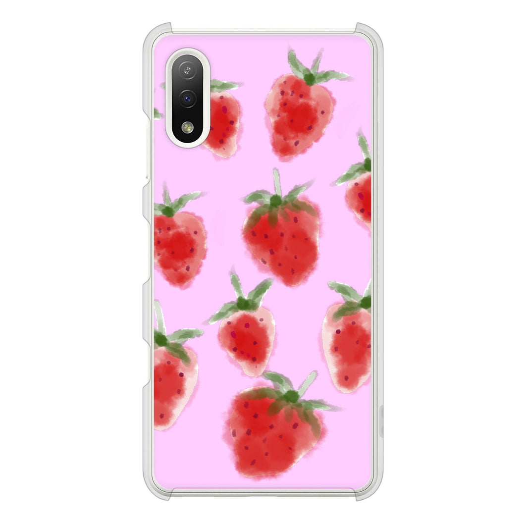 Xperia Ace II SO-41B docomo 高画質仕上げ 背面印刷 ハードケース イチゴ 水彩