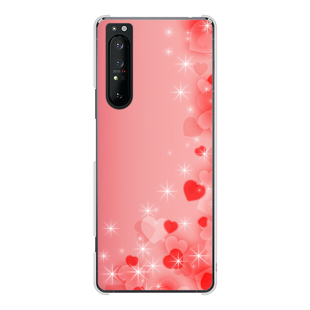 Xperia 1 II SO-51A docomo 高画質仕上げ 背面印刷 ハードケース 【003 ハート色の夢】