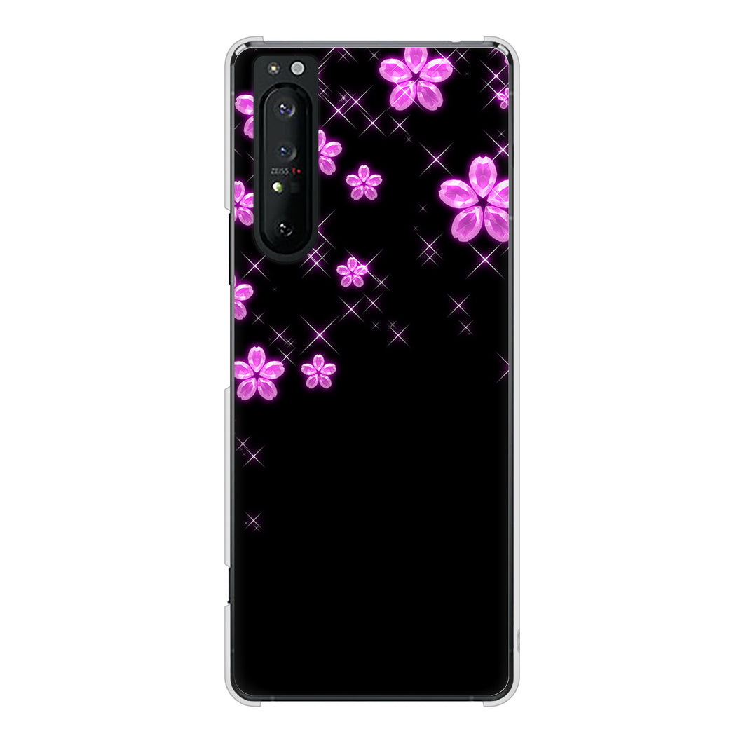 Xperia 1 II SO-51A docomo 高画質仕上げ 背面印刷 ハードケース 【019 桜クリスタル】