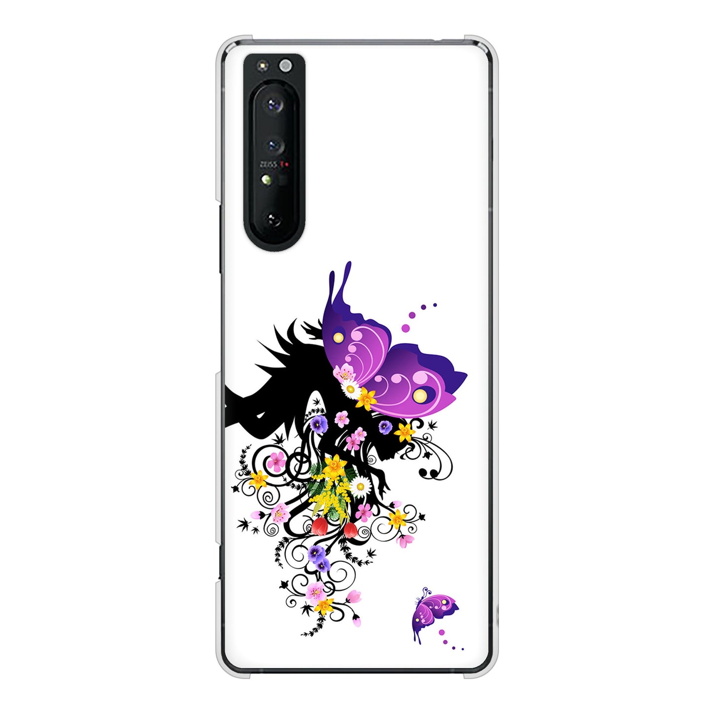 Xperia 1 II SO-51A docomo 高画質仕上げ 背面印刷 ハードケース バタフライ