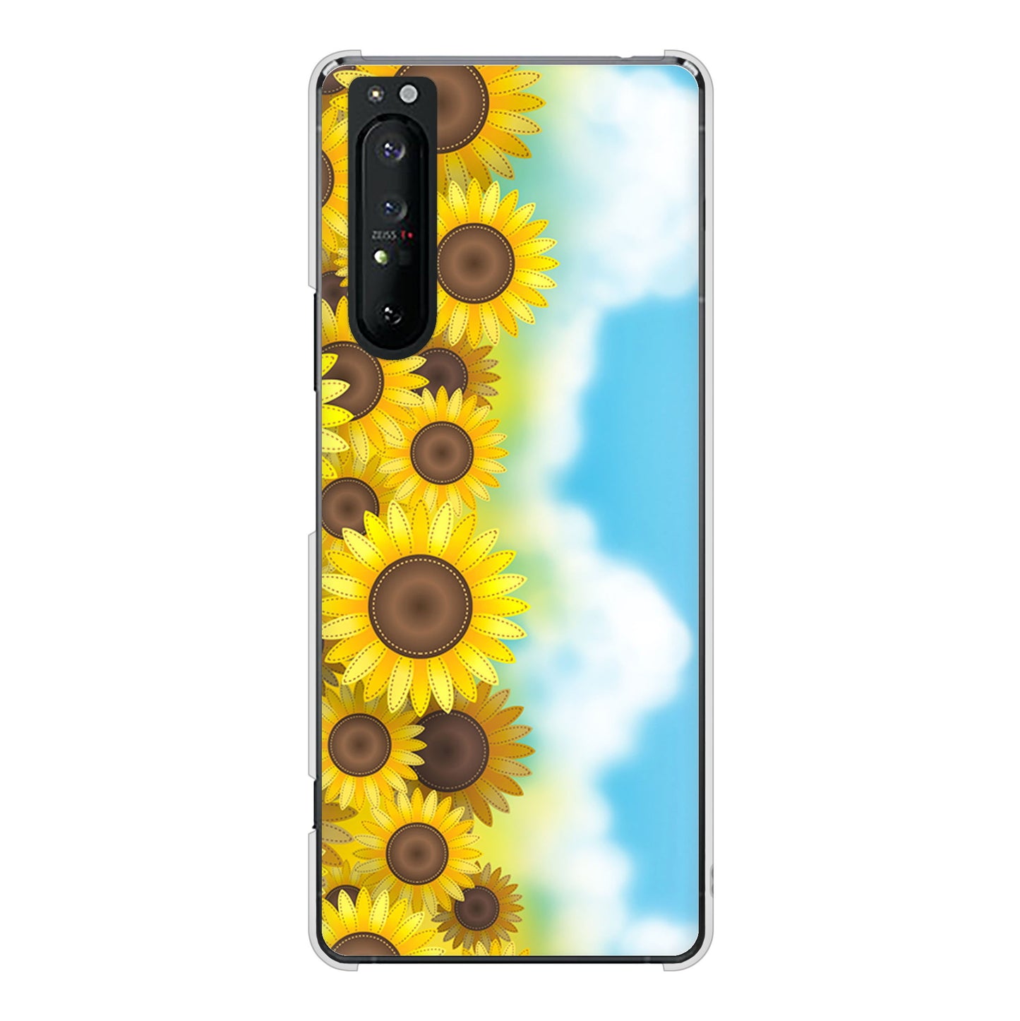 Xperia 1 II SO-51A docomo 高画質仕上げ 背面印刷 ハードケース 【148 ひまわり畑】