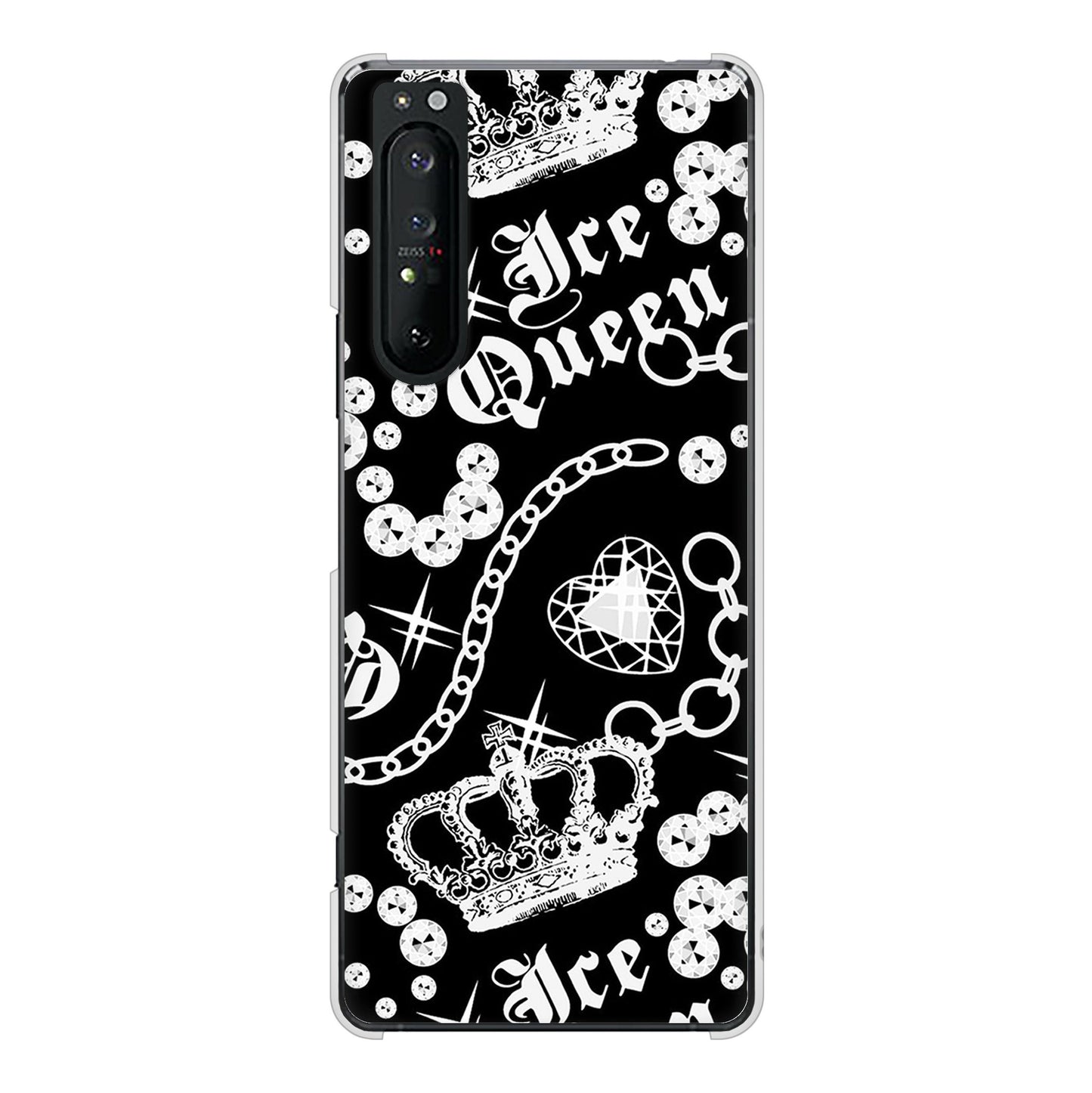 Xperia 1 II SO-51A docomo 高画質仕上げ 背面印刷 ハードケース 【187 ゴージャス クラウン】