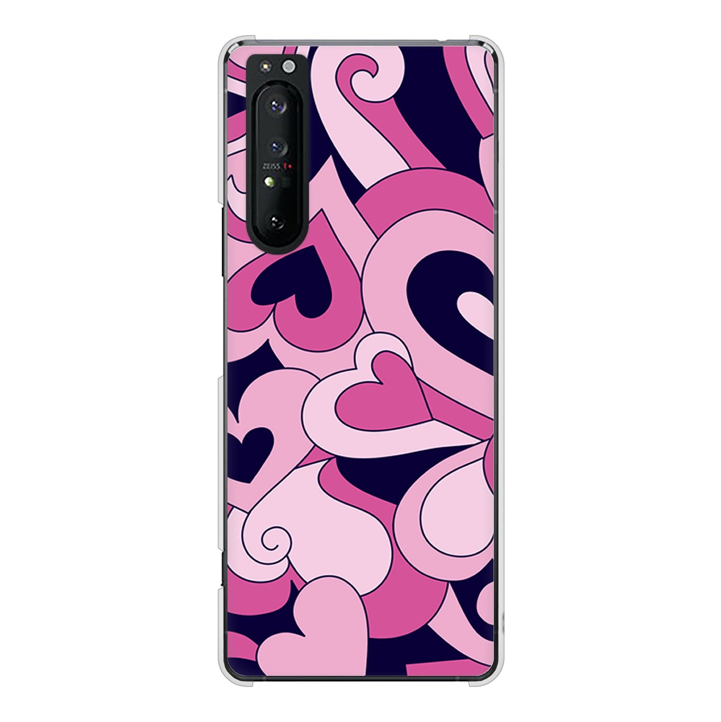 Xperia 1 II SO-51A docomo 高画質仕上げ 背面印刷 ハードケース プリティハート