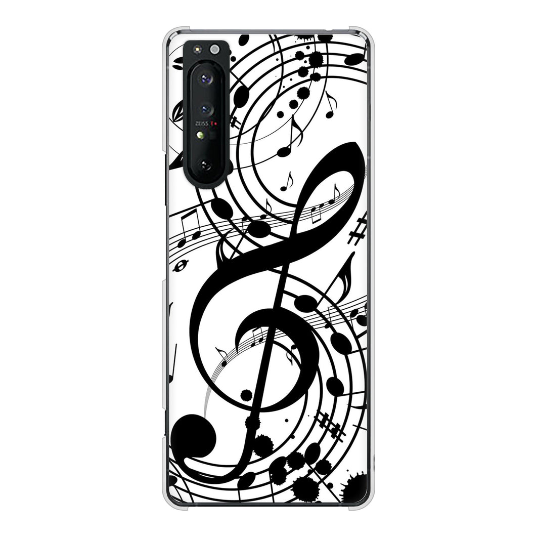 Xperia 1 II SO-51A docomo 高画質仕上げ 背面印刷 ハードケース 音符
