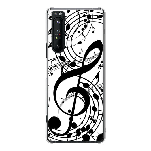 Xperia 1 II SO-51A docomo 高画質仕上げ 背面印刷 ハードケース 音符