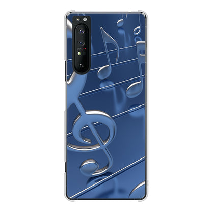 Xperia 1 II SO-51A docomo 高画質仕上げ 背面印刷 ハードケース 音符