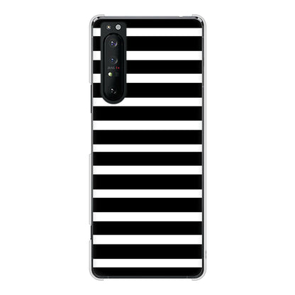 Xperia 1 II SO-51A docomo 高画質仕上げ 背面印刷 ハードケース シンプルボーダー