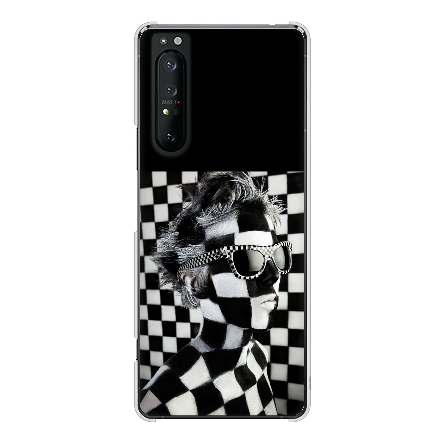 Xperia 1 II SO-51A docomo 高画質仕上げ 背面印刷 ハードケース 【357 bk&wh】