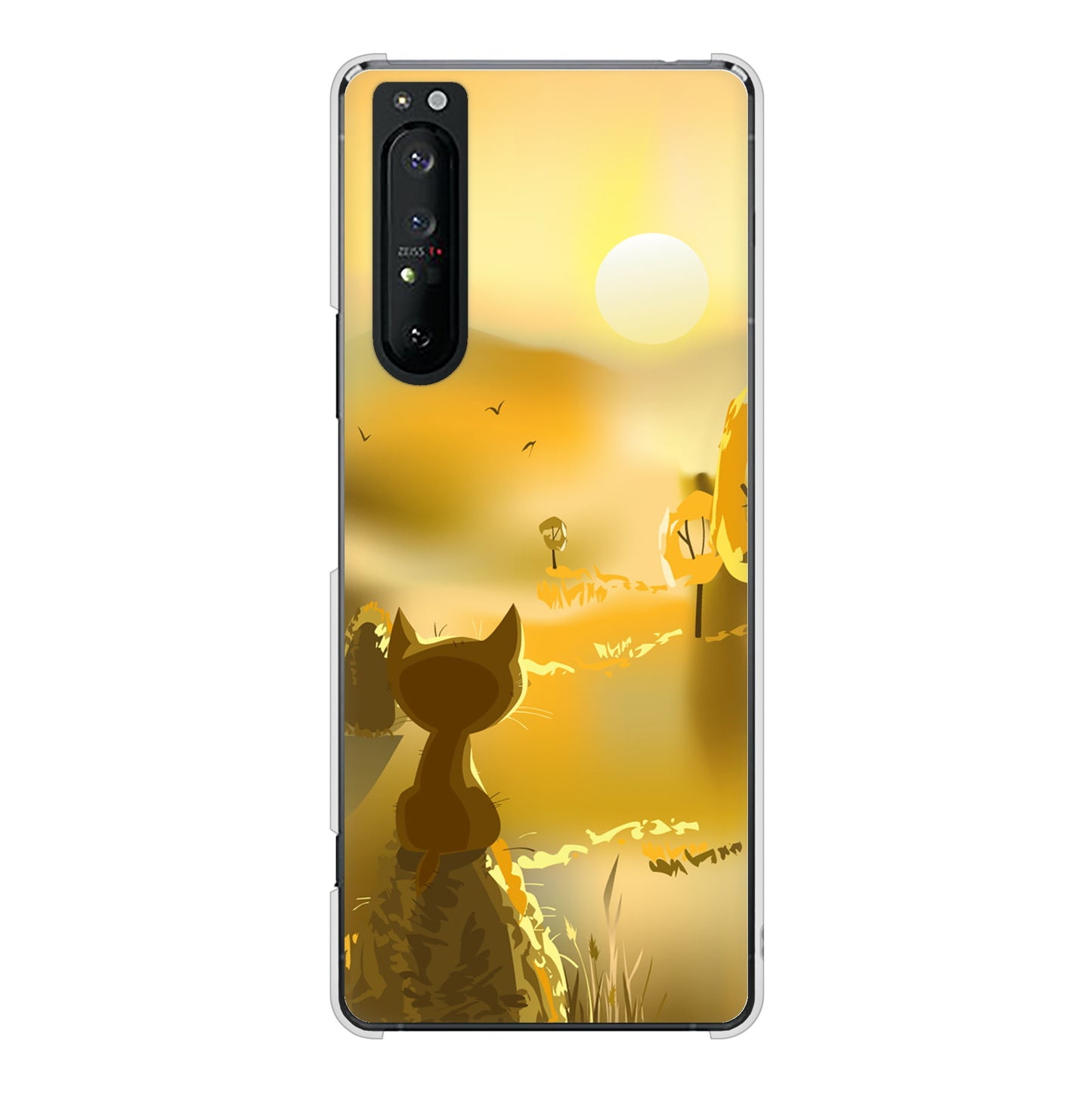 Xperia 1 II SO-51A docomo 高画質仕上げ 背面印刷 ハードケース 【400 たそがれの猫】