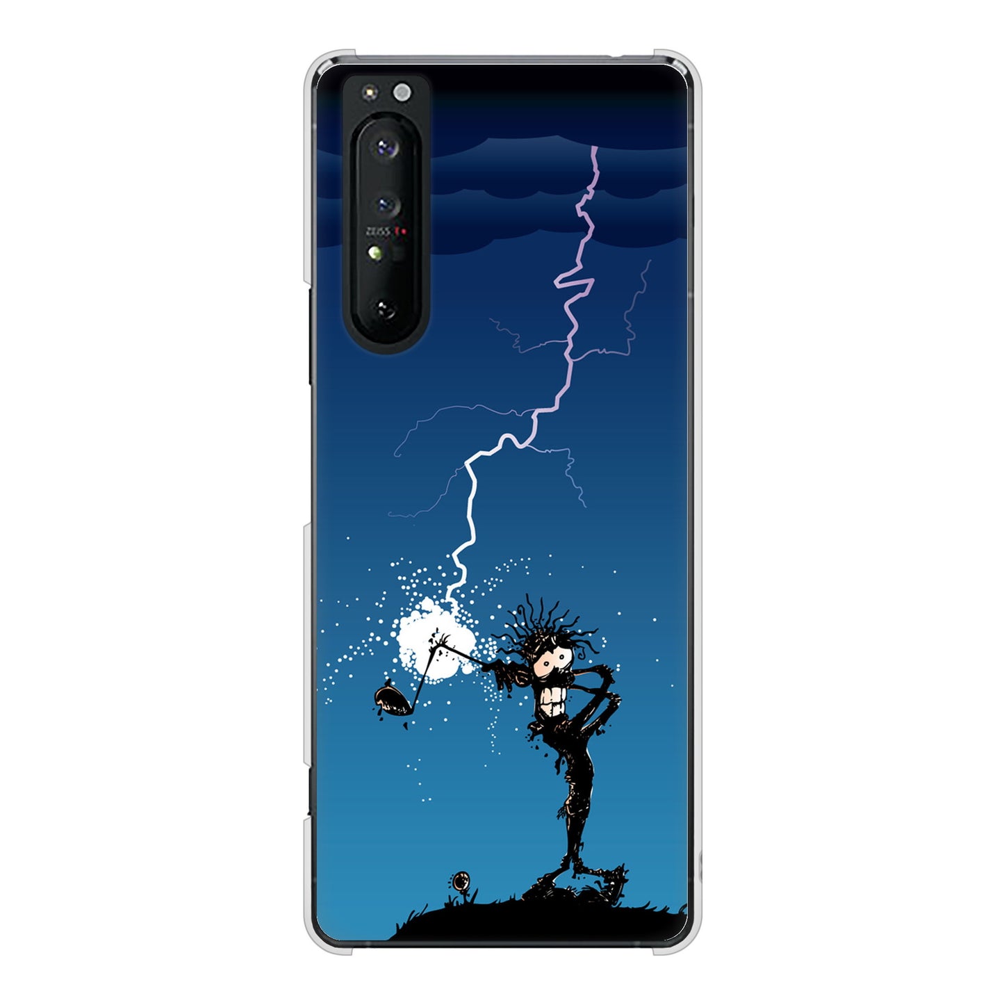 Xperia 1 II SO-51A docomo 高画質仕上げ 背面印刷 ハードケース 【417 ゴルファーの苦難】
