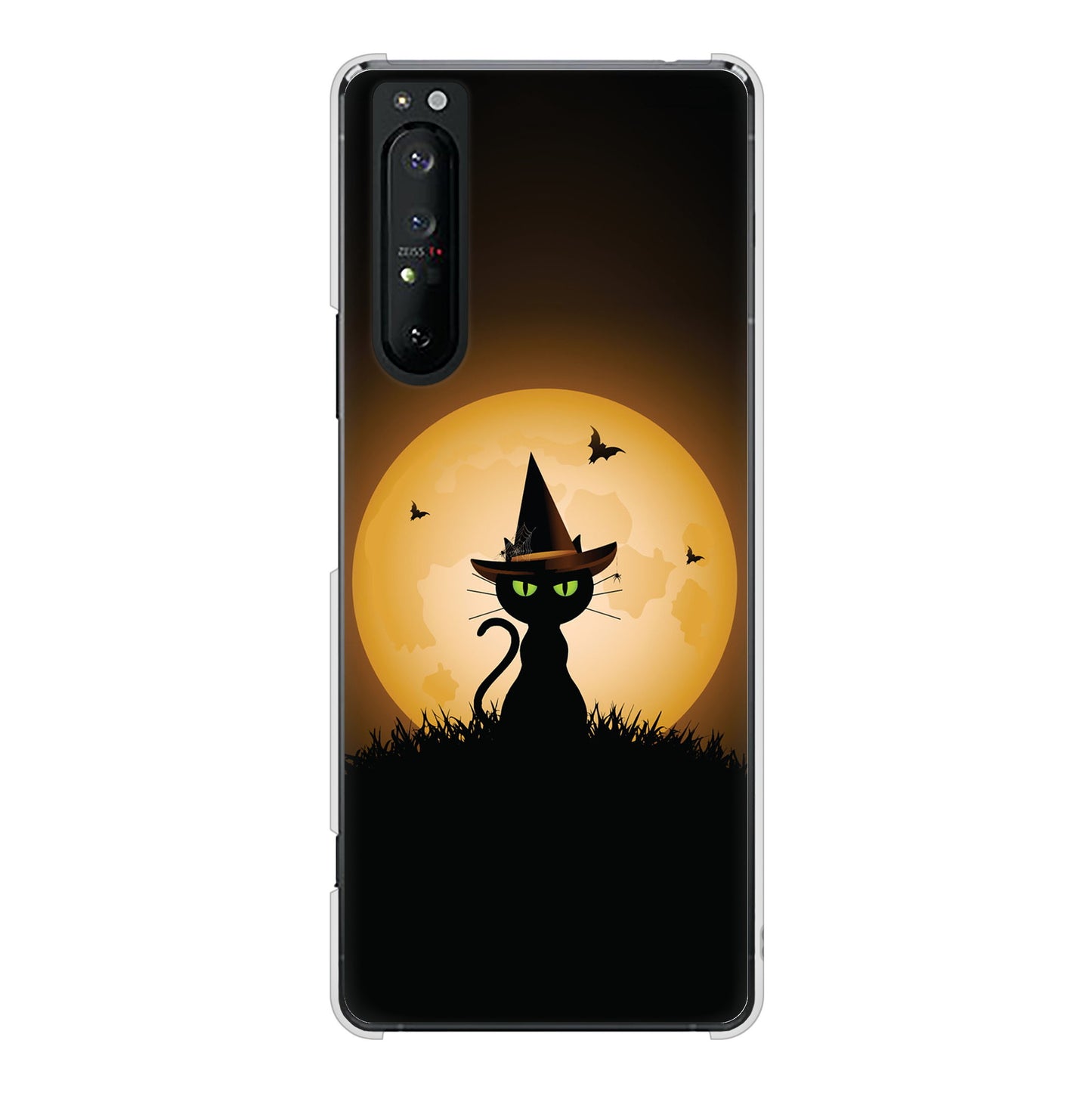 Xperia 1 II SO-51A docomo 高画質仕上げ 背面印刷 ハードケース 夜とネコ