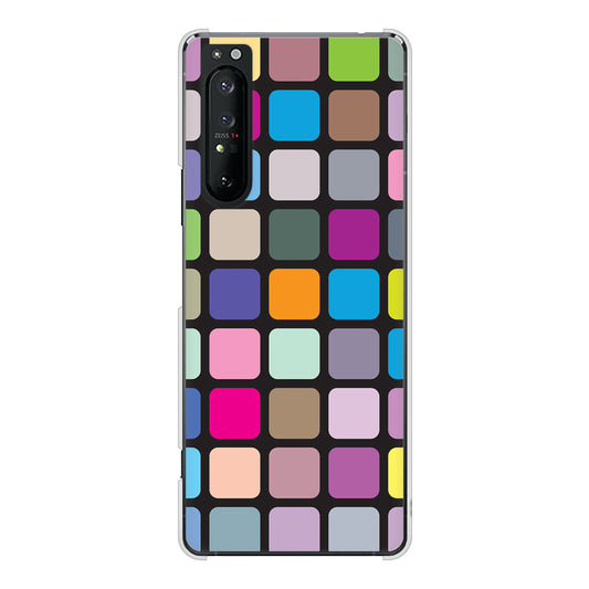 Xperia 1 II SO-51A docomo 高画質仕上げ 背面印刷 ハードケース 【509 カラースクエア】