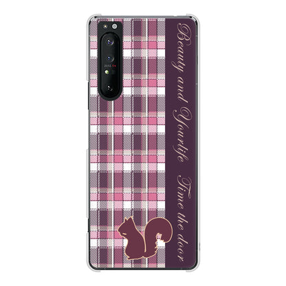 Xperia 1 II SO-51A docomo 高画質仕上げ 背面印刷 ハードケース ピンクチェック