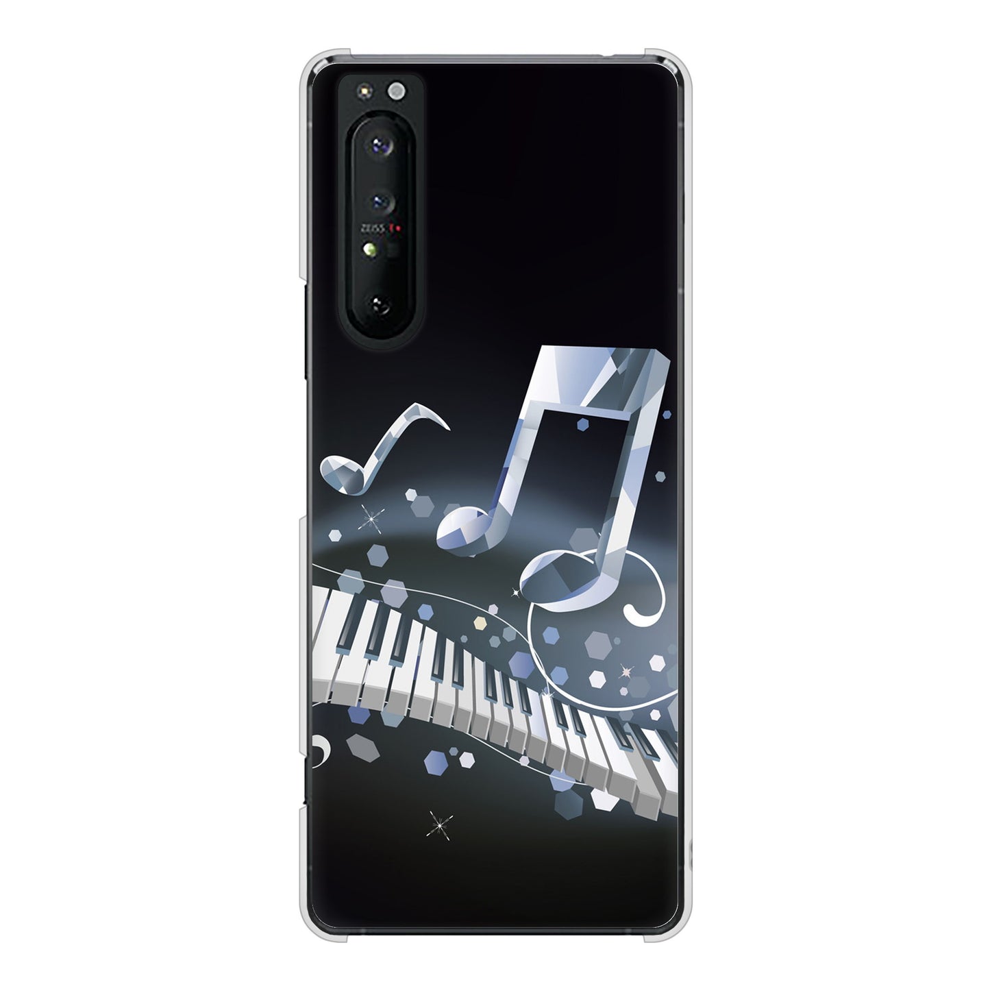 Xperia 1 II SO-51A docomo 高画質仕上げ 背面印刷 ハードケース 音符