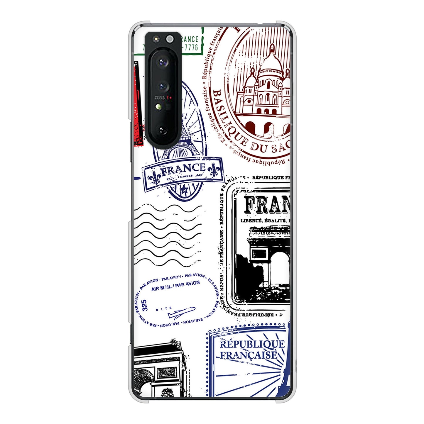 Xperia 1 II SO-51A docomo 高画質仕上げ 背面印刷 ハードケース LOVE フランス