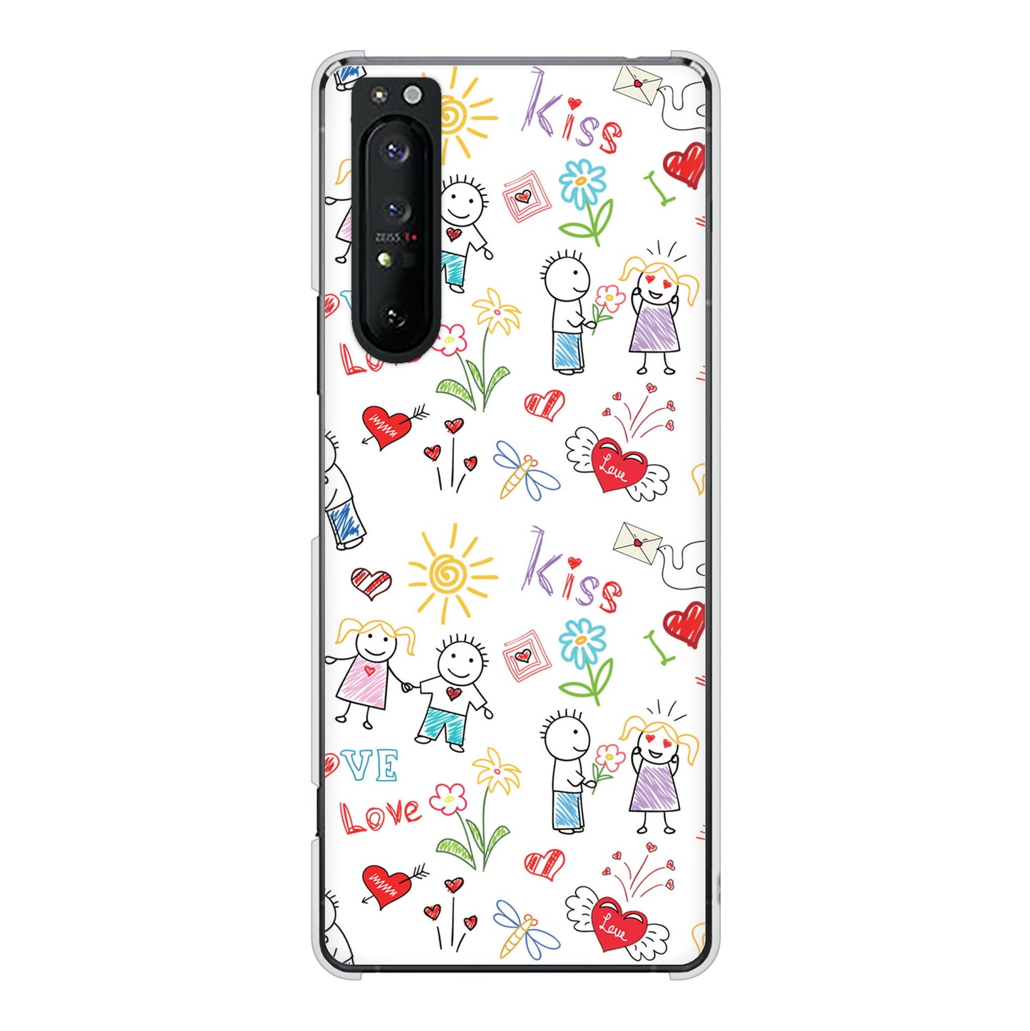 Xperia 1 II SO-51A docomo 高画質仕上げ 背面印刷 ハードケース カップル＆ファミリー