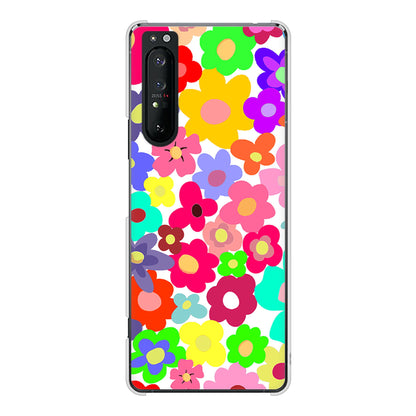 Xperia 1 II SO-51A docomo 高画質仕上げ 背面印刷 ハードケース ルーズフラワー